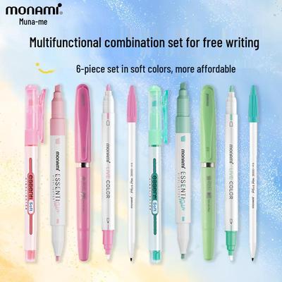 Munami Korean Monami Soft Set: Highlighter & Gel Pen Set for Bullet Journals.