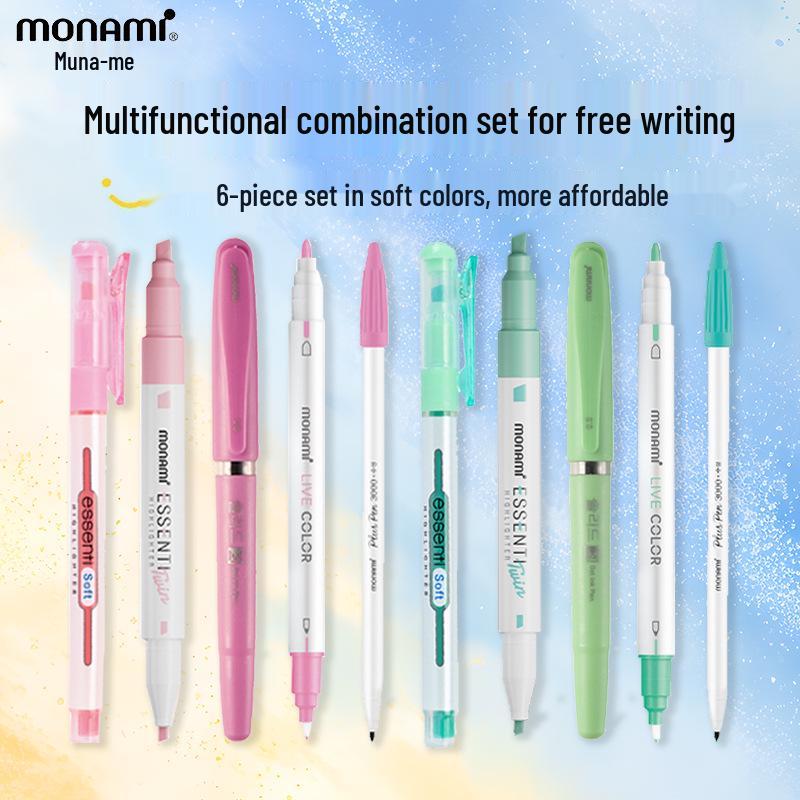 Munami Koreanisches Monami Weiches Set: Textmarker & Gelstift-Set für Bullet Journals.