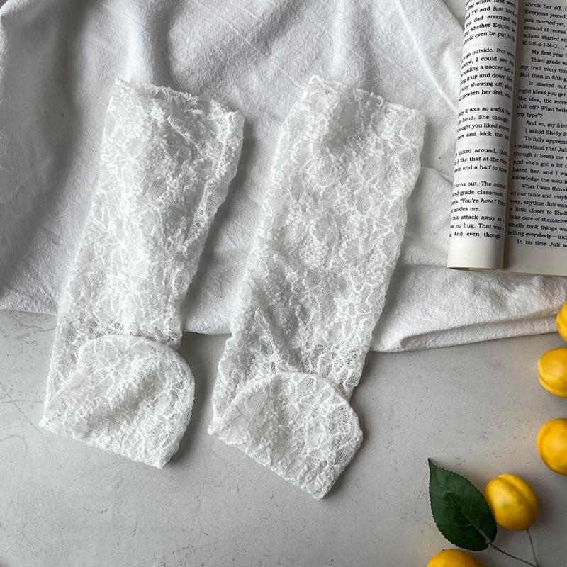 

Женские летние кружевные сетчатые носки до середины икры - Милый и дышащий стиль японской лолиты One Size белый