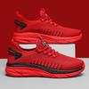Fashion Spring Red Casual Shoes Mesh Breathable Sneakers for Men Outdoor Slip-on Walking Shoes Men Lace Up Trainers Men's Sports Shoes