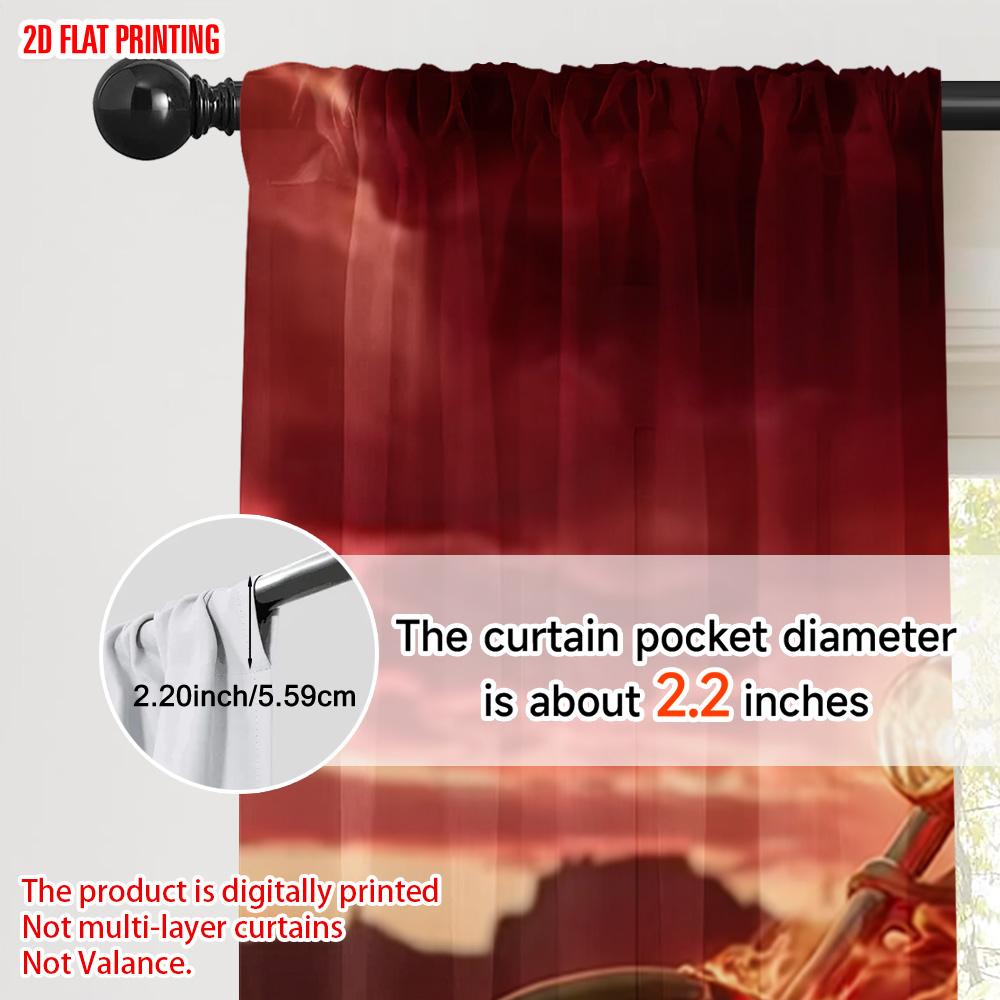 2pcs, plane printing Curtain Fabric Flame Knight Versatile Polyester Fabric (without rod) Room Decor Ldeal for Various Rooms,