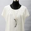 Pearl Eyeglasses Holder Sunglasses Holder Ring Necklace for Women Glass Beads White Anti-Slip MHL-32