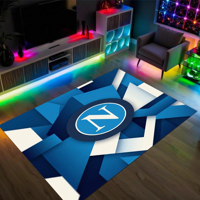 Napoli FC Design Crystal Velvet Carpet Cozy Non?Slip Printed Rug For Bedroom Living Room Entrance