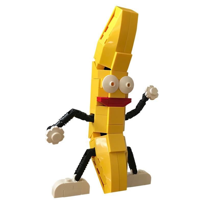 Gobricks Moc Funny Dancing Banana Building Block Creativity Action Dance Banana Fruit Interactive Assemble Toys Children Gift