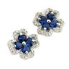 Les Trésors De Lily [N6905] - Silver Earrings '4 Leaf Clover' White Sapphire (rhodium Plated)