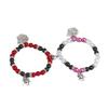 Valentine's Day Heart & Spider Magnetic Bracelet, Elastic Beaded Couple Jewelry