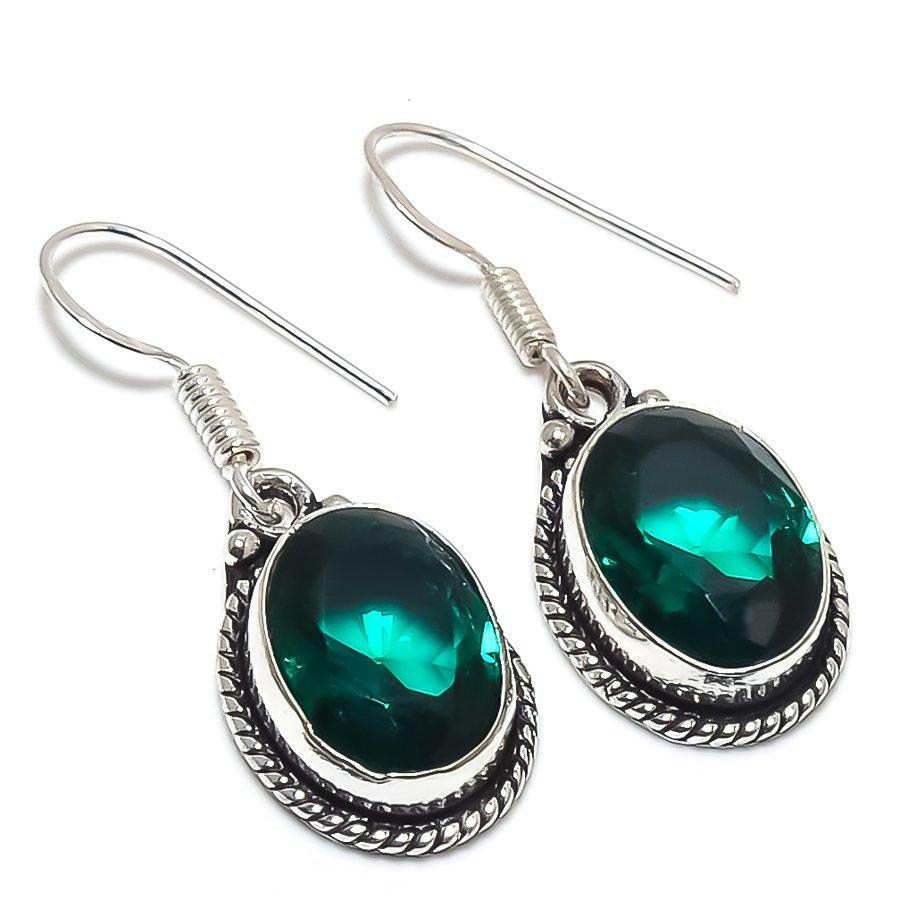 

Подарочные серьги ручной работы из стерлингового серебра 925 пробы с натуральным драгоценным камнем перидот 1,38 дюйма f3r68