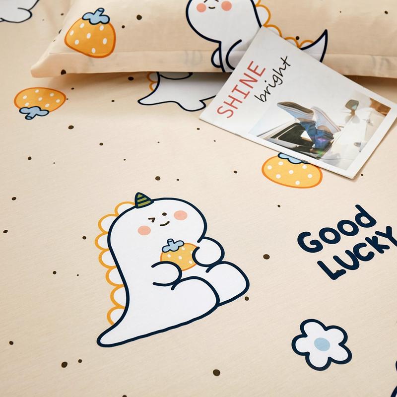 Cartoon Style Fitted Sheet Pure Cotton Bed Sheets Adults Kids Room Mattress Cover Printed Bed Linen (No Pillowcase)