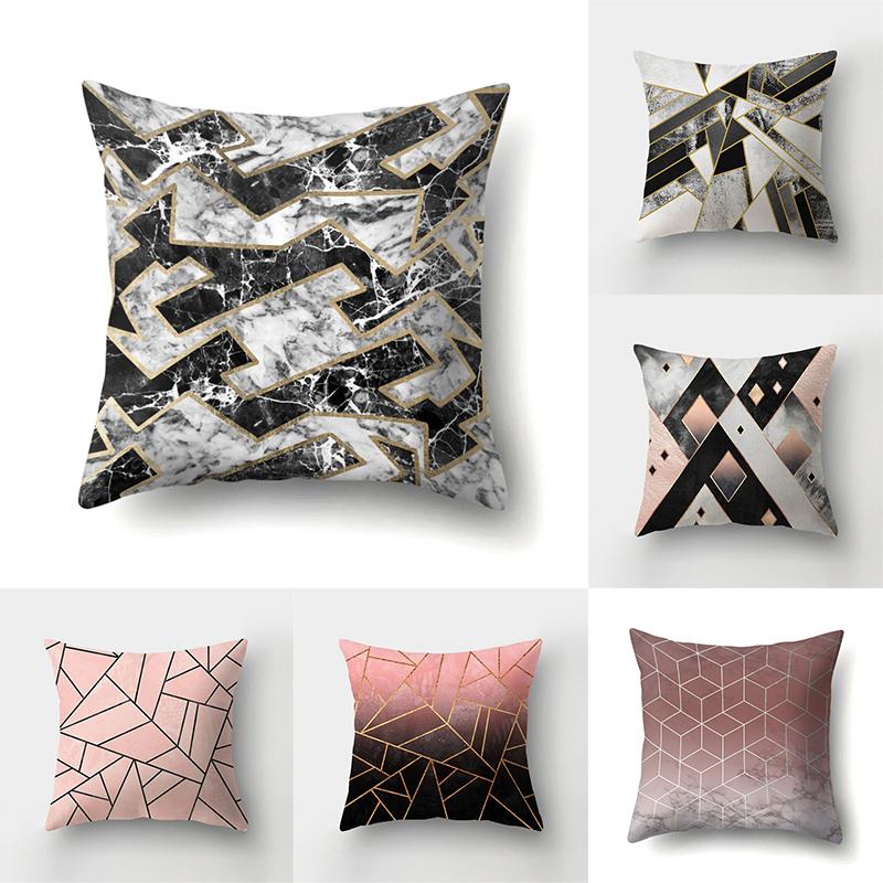 

45x45cm Personality Creative Mosaic Geometric Pillowcase Sofa Office Seat Car Cushion Cover Creative Ornament Home Decoration