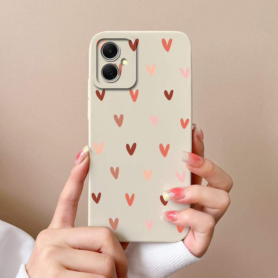 For Samsung Galaxy A06 Phone Case Heart-Butterfly Funda For Samsung A 06 Back Cover Camera Protection Liquid Silicone Bumper