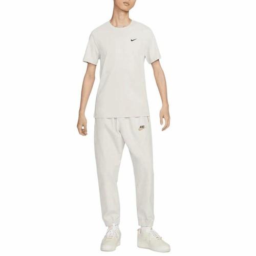 Herren Weißes atmungsaktives Kurzarm-T-Shirt mit gesticktem Nike-Logo