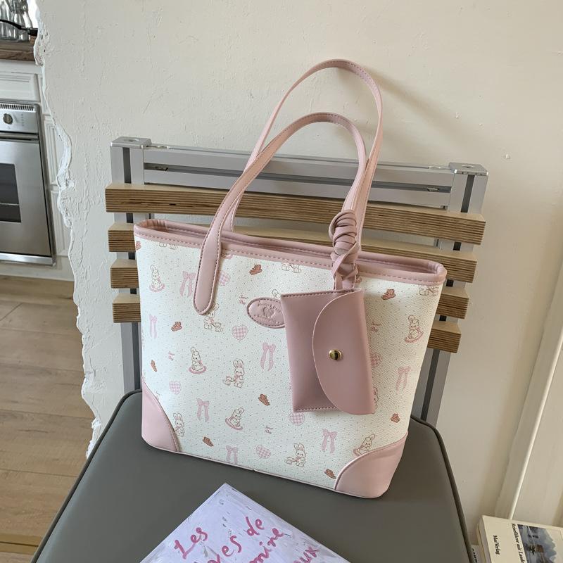 

Женская сумка-тоут большой вместимости, новая универсальная летняя повседневная наплечная сумка, высококачественная текстурная сумка для поездок на работу розовый