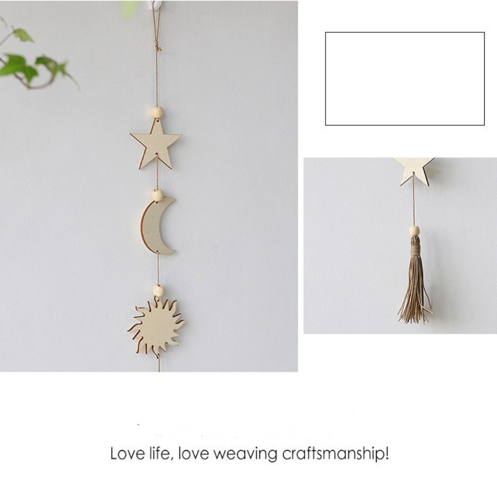Living Room Wooden Boho Wall Hanging Wall Decor Moon Garland Moon Phase