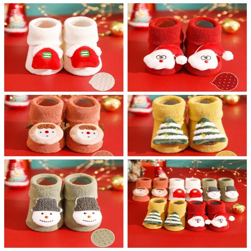 

Santa Claus Children Christmas Socks Cotton Mid-Tube Socks Cartoon Hosiery Christmas Gift