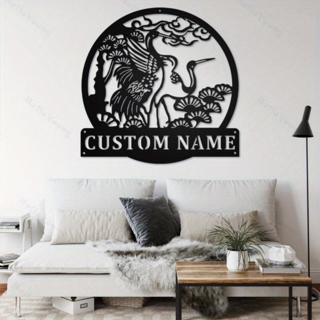 Customizable Red Crowned Crane Metal Sign, Hot Sale for Home Garden Door Outdoor Kitchen Decor