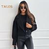 Women Fall Winter Coat Short Type Turn-down Collar Solid Color Loose Button Closure Cardigan OL Commuting Jacket Lady Daily Outwear