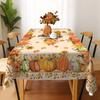 Rectangle Fall Thanksgiving Tablecloths Autumn Watercolour Pumpkin Maple Leaf Table Cover for Home Party Dining Room Table Decor