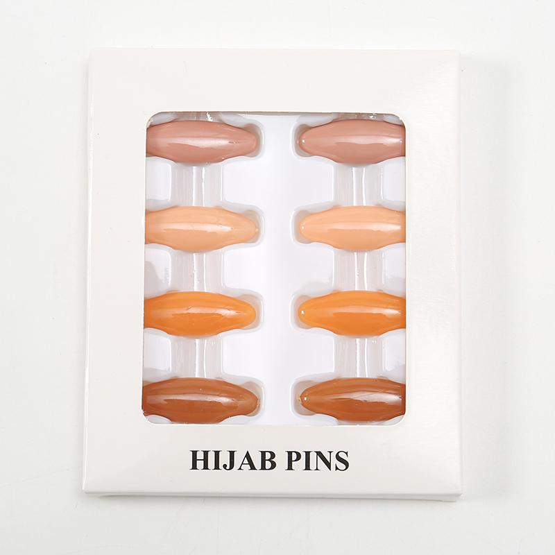 8pcs/ Pack Plastic Hijab Pins Clips Safety Brooch Muslim Scarf Shawls Fashion Accessories