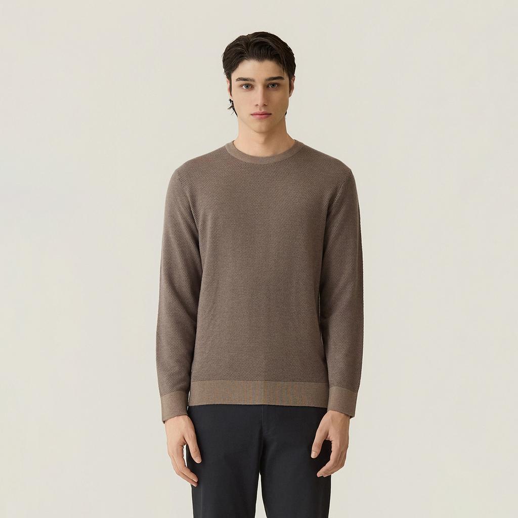 FERRAROMILANO All-Over Jacquard Round Knit Beige (Am0Ftsr30253)