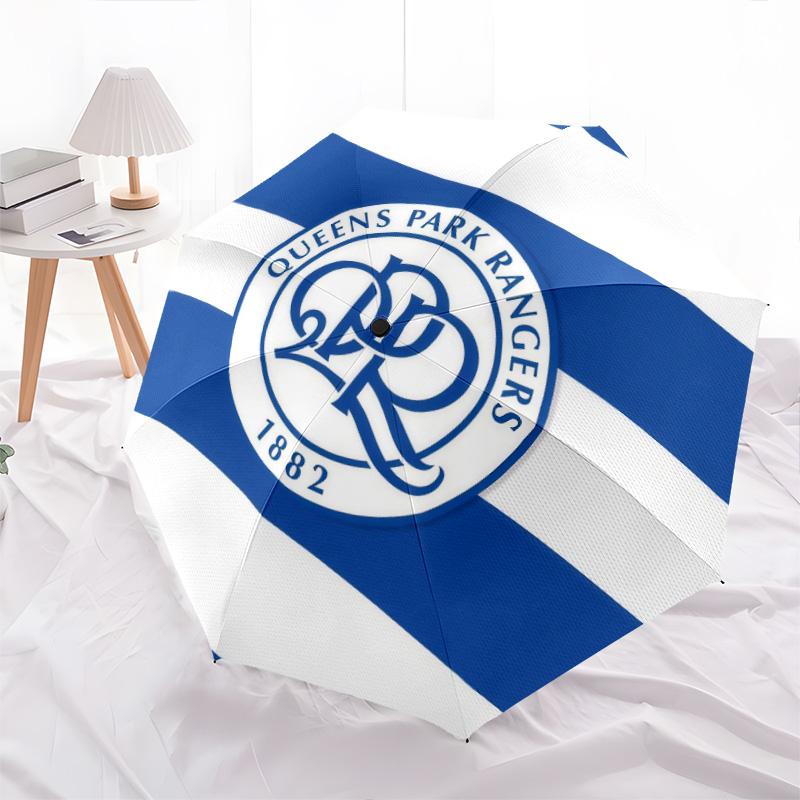 Queens Park Rangers Football Clubpattern, Automatic Folding Umbrella, Portable and Foldable Design, 8 Ribs, a Christmas or Birthday Gift.