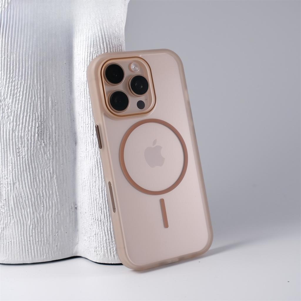 New IPhone16 Transparent Thin Ring Magnetic Suction Phone Case Suitable for Apple 15promax Simple Anti Fall Protection Case