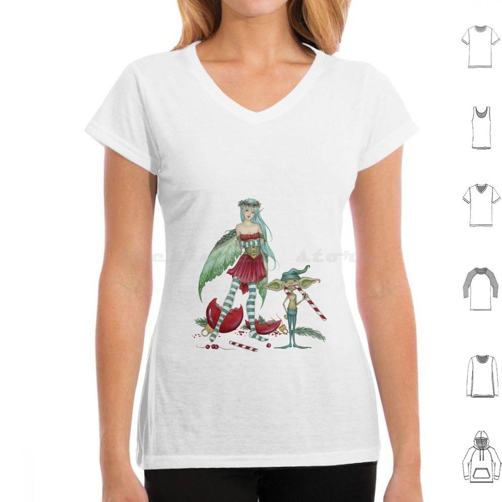 The Naughty List T Shirt 6xl Cotton Cool Tee Fairy Goblin Christmas Winter Holiday Amy Brown Fantasy Mischief Humor Cute