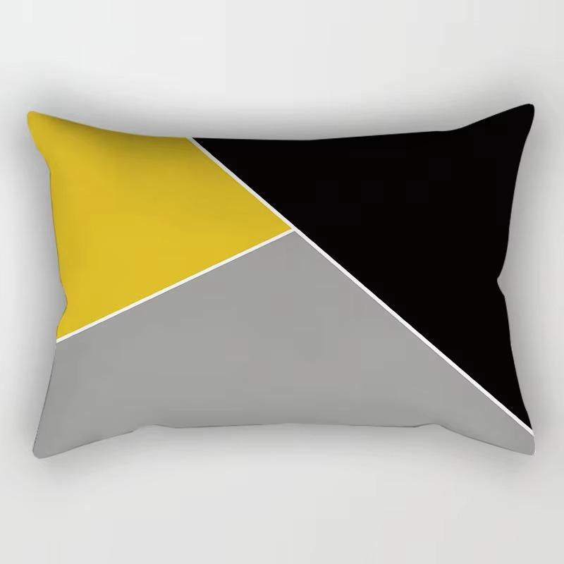 30*50cm Yellow Red Geometric Nordic Pattern Printing Simple Decoration Living Room Home Polyester Rectangular Pillowcase