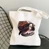 Japanischer Anime Dämon Slayer Bedruckte Stoffhandtasche Tote Travel Eco Shopping Frau Shopper Klappstrand Schulter Canva Designer