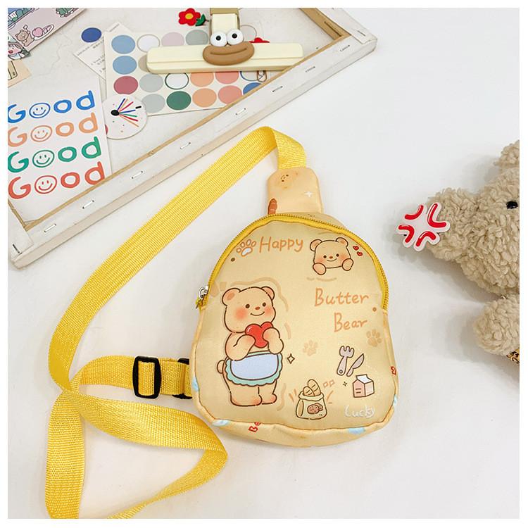 Printed Bear Butterfly Shoulder Crossbody Chest Bag Kids Cartoon Outdoor Gifts