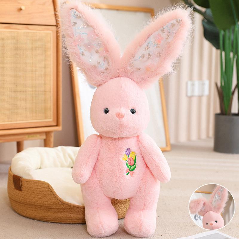 Plush Rabbit Cartoon Fill Toy Room Decoration Bedtime Companion Christmas Gift