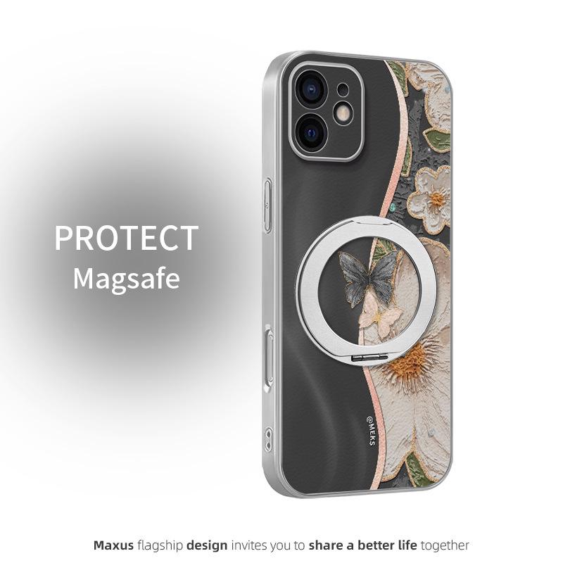 

Dual-Color Dark Purple Butterfly Magnetic Bracket for iPhone 12 & iPhone 12 Pro Cases iPhone 16