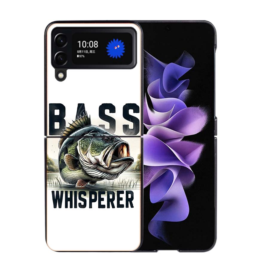 Enjoy a Day of Fishing Pleasure Phone Case For Samsung Z Flip 7 6 5G Galaxy Z Flip4 Z Flip5 Z Flip3 Coque Black Hard PC Shell Pr