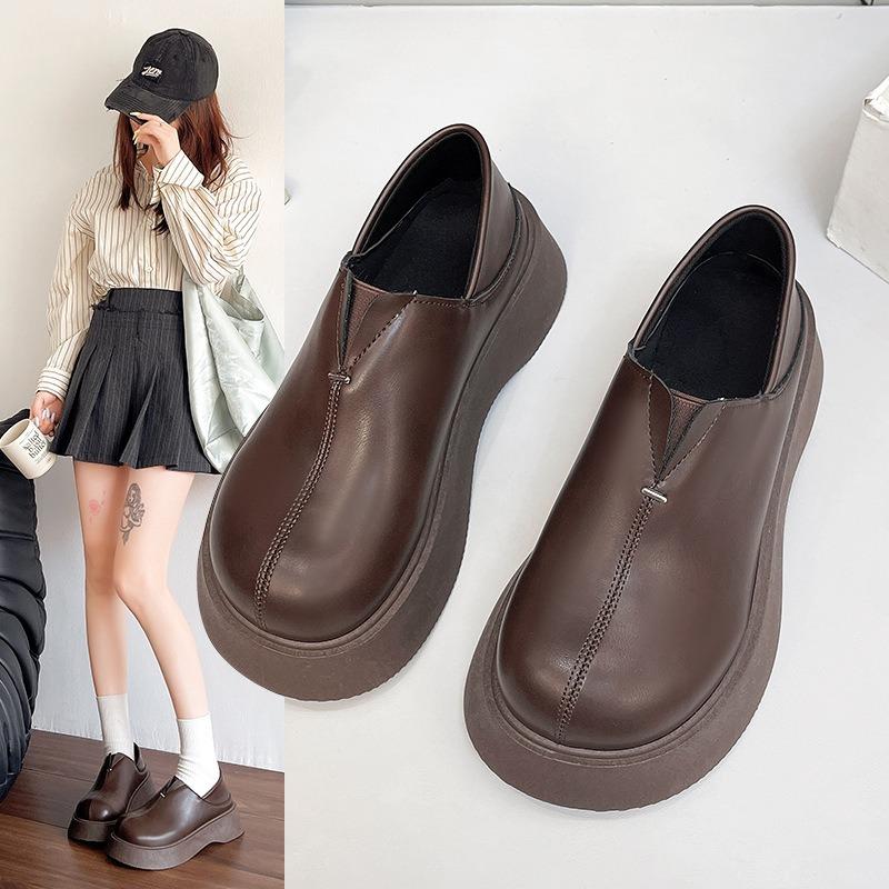Muffin Platform Women's Small Leather Shoes Women's New Spring Versatile Fashion Small Leather Shoes