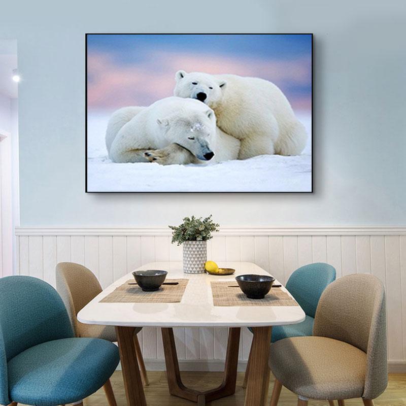 5D DIY Diamond Painting Full Round Drill Diamond Embroidery Animal Polar Bear Picture Mosaic Rhinestone Home Decoration