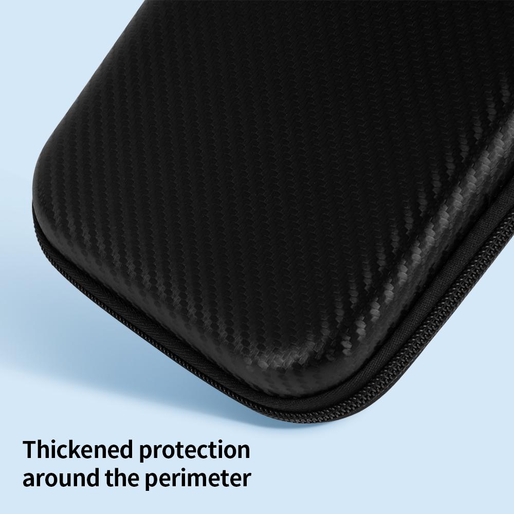 For Nintendo Switch 2 Storage Case Carbon Fiber Portable Carrying Bag with Detachable Handle