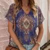Bohemian Style Short Sleeved 3D Color Printed Trendy Casual Loose T-shirt
