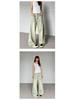 Women's Summer Retro Hong Kong Style Light Wash Wide Leg High Waist Denim Trousers