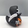 Eerie Scythe Holding Skeleton Statue Halloween Home Decoration Synthetic Resin Crafted Holiday Party Centerpiece