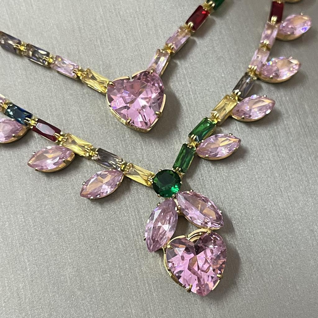 Simple Light Luxury Bridal Zircon Suit Femininity Necklace Earrings Two-Piece Set Fashion Banquet Wedding Accessories