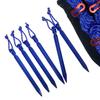 Corda de Barraca Fivelas de Estaca Cordas Refletivas Conjunto com Bolsa de Armazenamento para Acampamento ao Ar Livre Azul