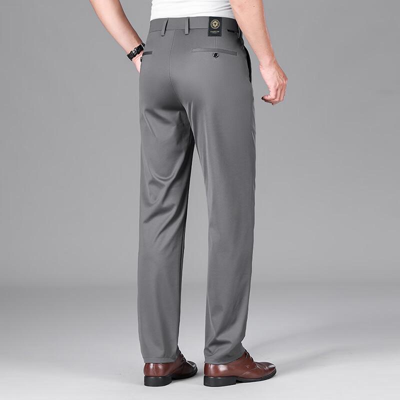 ROMON Men's Loose Fit High-Waist Straight Casual Pants