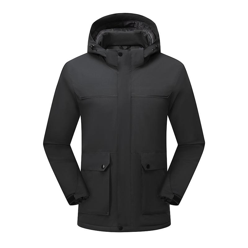 

Куртка Outdoor Integrated Fleece Waterproof и Windproof для мужчин и женщин, теплая и утолщенная куртка, комбинезон L чёрный
