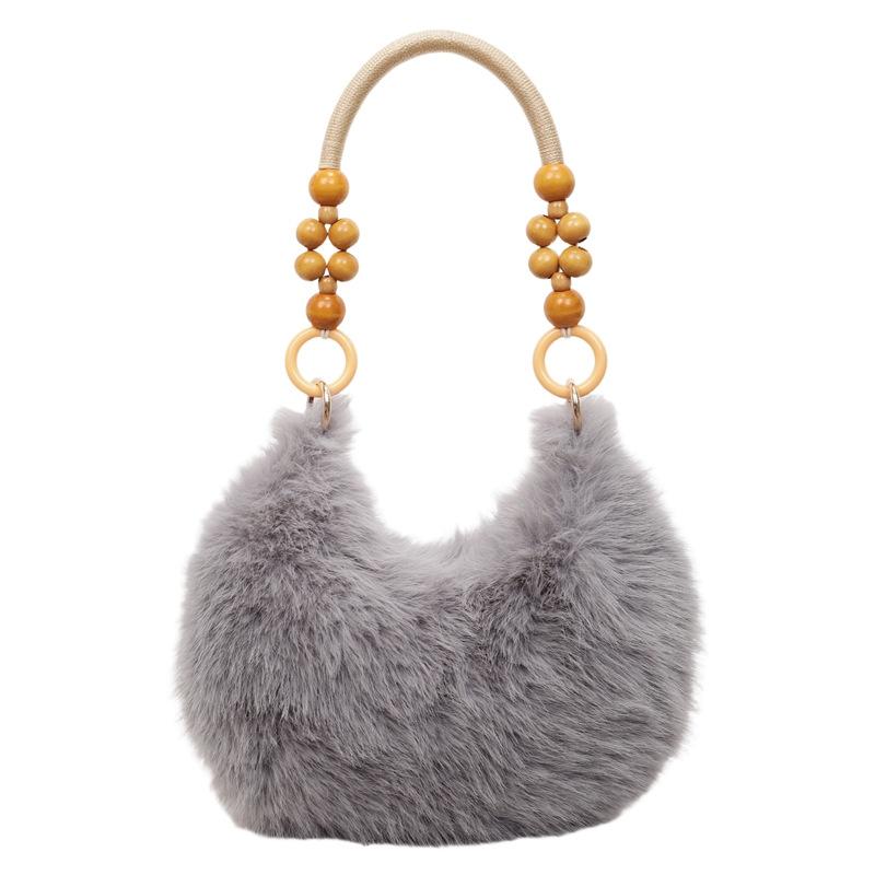 

2025 new women s handbag autumn and winter soft plush bag fashion niche single shoulder underarm bag foreign style hair bag