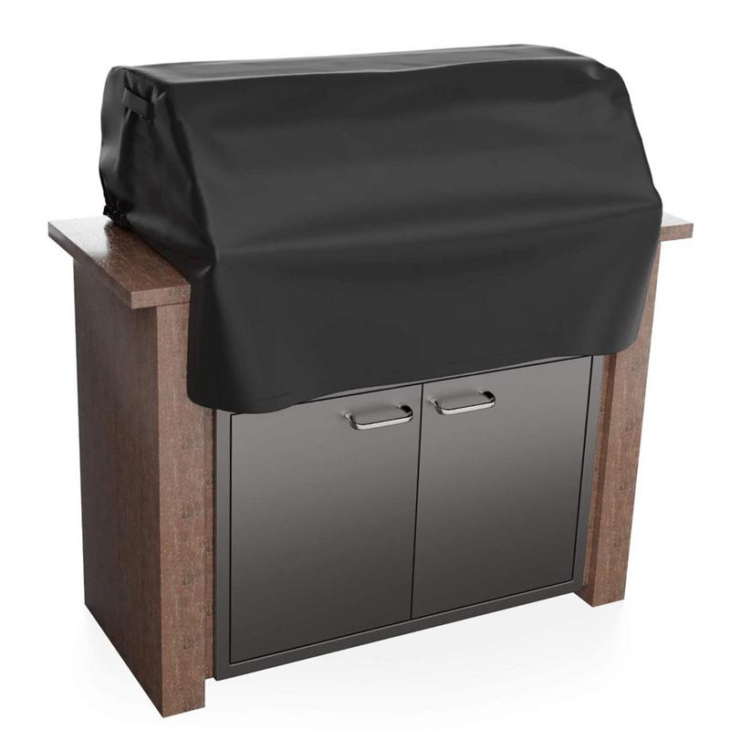 BBQ Grill Top Cover Water Resistant Built In Grill Cover Dust Cover 210D Oxford Cloth Barbecue Grill Cover Camping Accessories