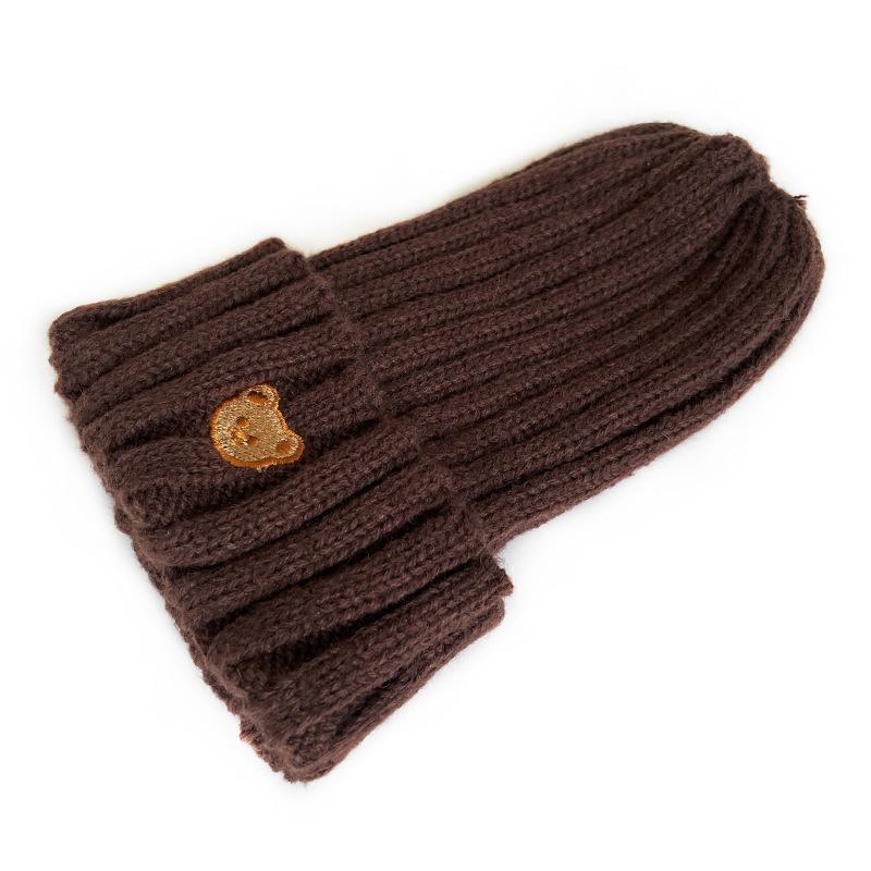 Cozy Autumn/Winter Crochet Baby Beanie with Embroidered Bear