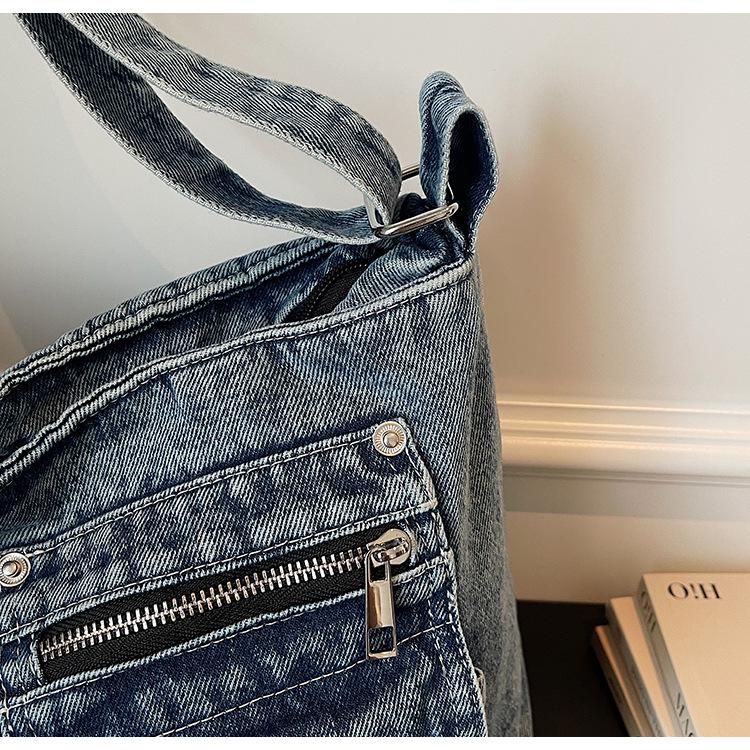 2026 Versatile Large-Capacity Personalized Denim Tote & Crossbody Bag