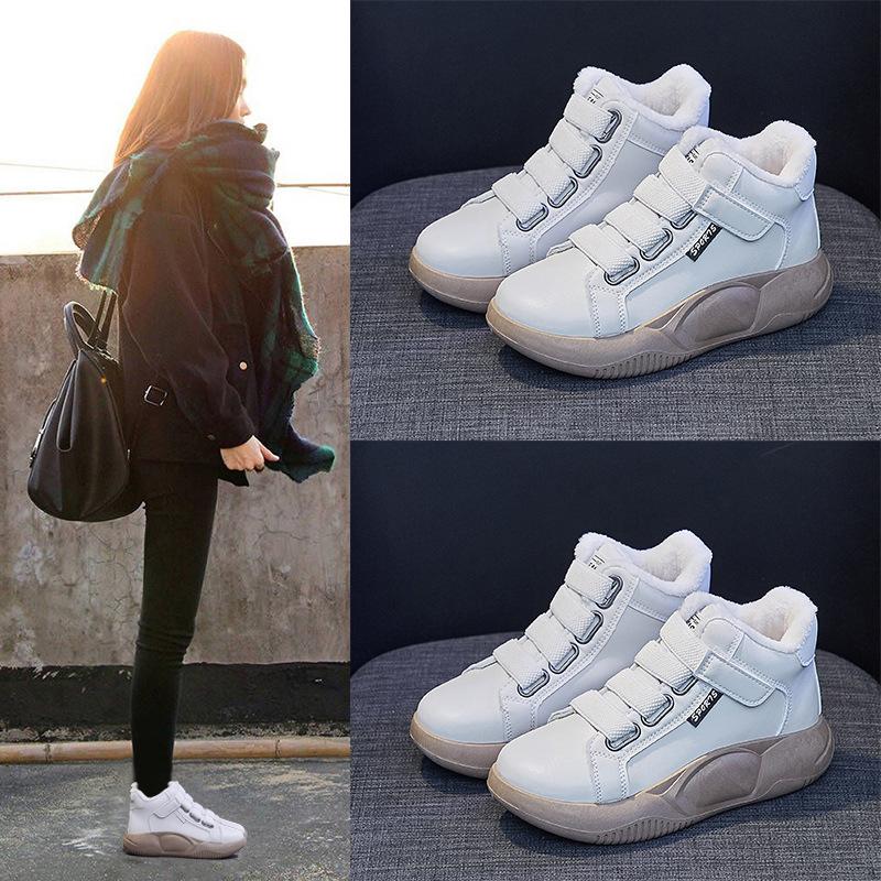 Fashion Winter Platform Sneakers Women Casual Sport Shoes Ladies Slip On Plush Shoes New In Woman Vulcanized Shoes Rocking Tenis Femme