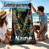 Custom Name Personalized Teenage Ninja Turtles Print Beach Towel, for Trip Camping Beach Party Home Decor, Birthday Gift for Family & Friends