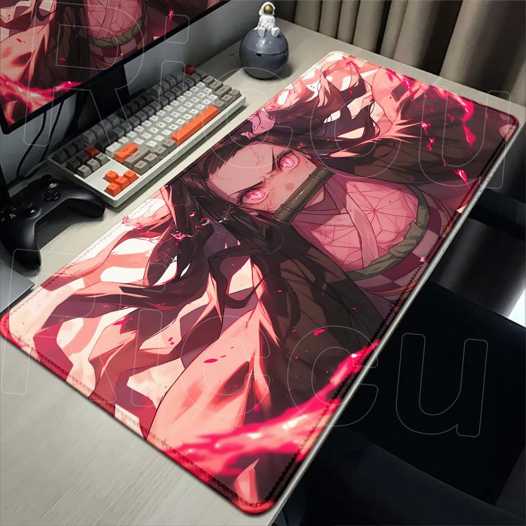 New Kawaii Girl Nezuko Kamado Mouse Pad Laptop Anime HD Print Gaming Keyboard Carpet Demon Slayer Mousepad PC Cute Game Desk Mat