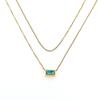 French Light Luxury Titanium Steel Non-Fading Jewelry Fashionable Versatile Stacked Wearing Collarbone Chain Double Layer Blue Zircon Necklace Women